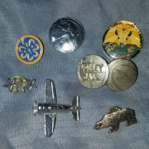Vintage/Retro Metal Lapel Pin Bundle (Qty 8)